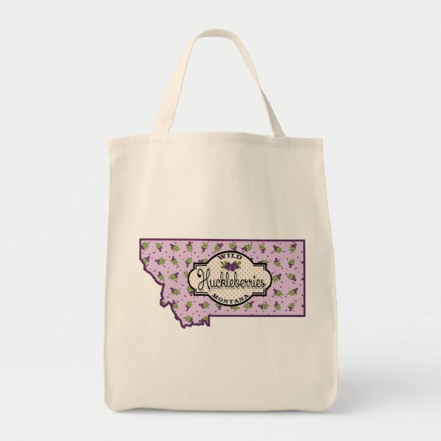 Montana Huckleberry Grocery Tote Bag (Front)