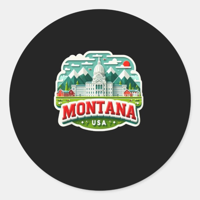 Montana In Usa Sticker  (Front)