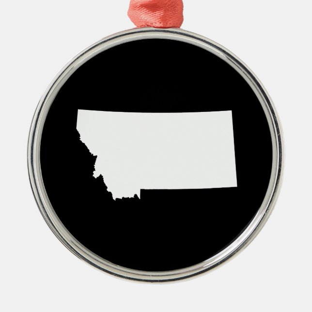 Montana in White and Black Metal Tree Decoration (Front)