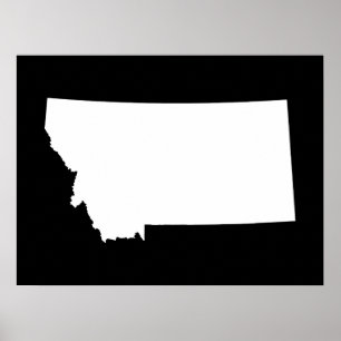 Montana in White and Black Poster