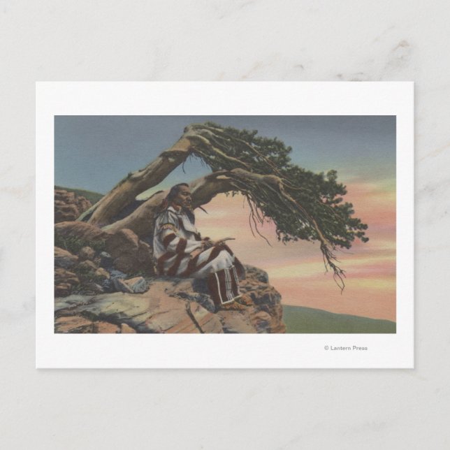 Montana - Indian Chief in Glacier National Park Postcard (Front)