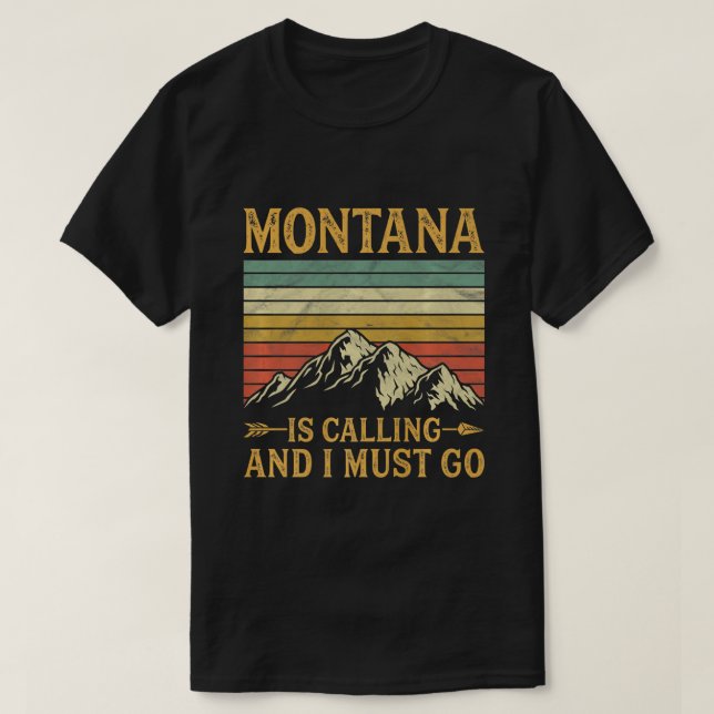 Montana Is Calling And I Must Go Premium  T-Shirt (Design Front)