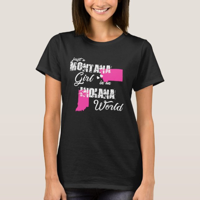 Montana  Just a Montana girl in an Indiana T-Shirt (Front)