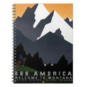 Montana Landscape Art Unedited Vintage Photos Old  Notebook