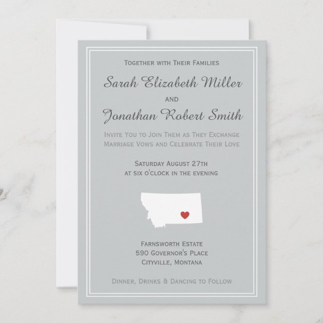 Montana Love - Customisable Wedding Invitation (Front)