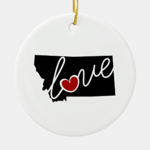 Montana Love! Gifts for MT Lovers Ceramic Tree Decoration