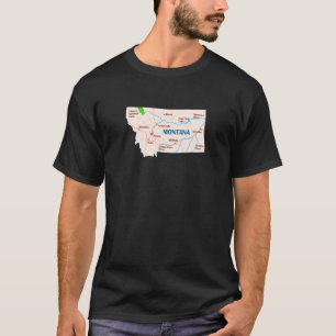 Montana Map Design for proud Montanans T-Shirt