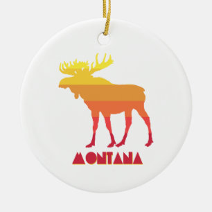 Montana Moose Ceramic Tree Decoration