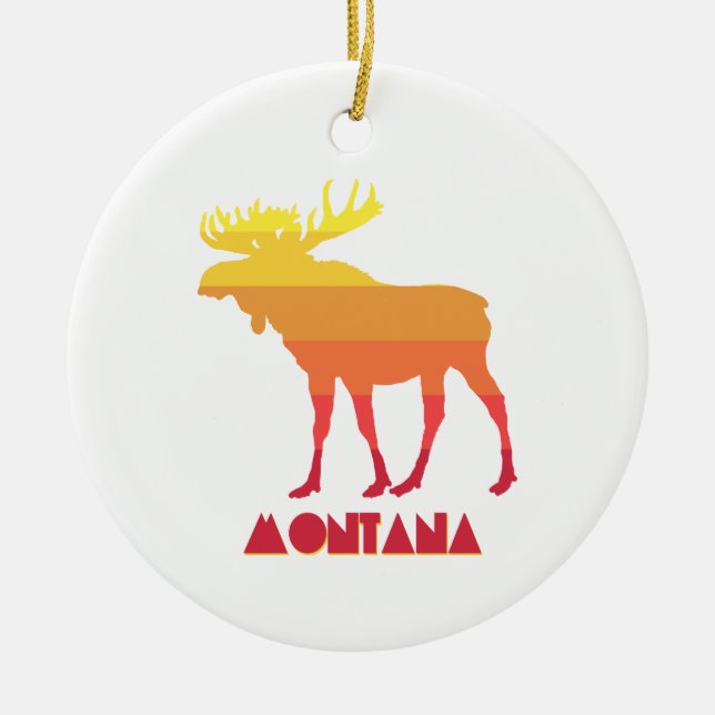 Montana Moose Ceramic Tree Decoration (Front)