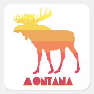 Montana Moose Square Sticker