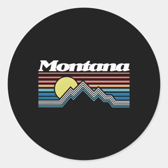 Montana Mountain Outdoors State Classic Round Sticker (Front)