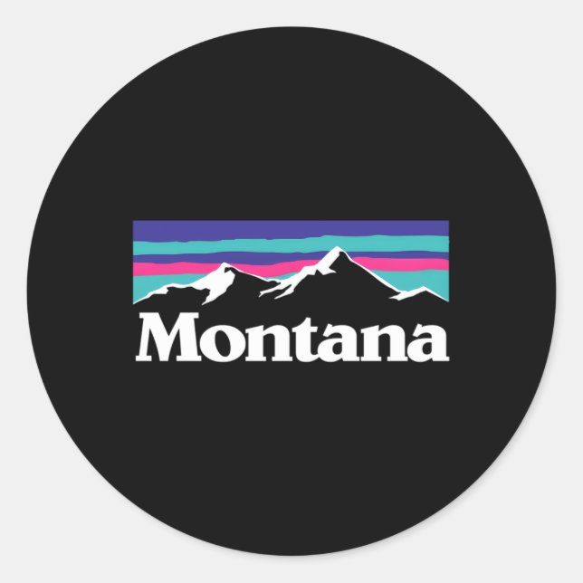 Montana Mountain Outdoors State Classic Round Sticker (Front)