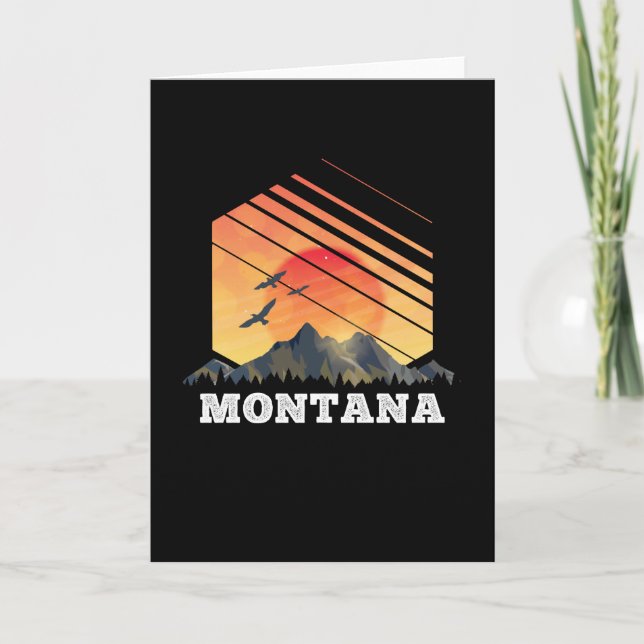 Montana Mountain Sunset USA America Gifts Card (Front)