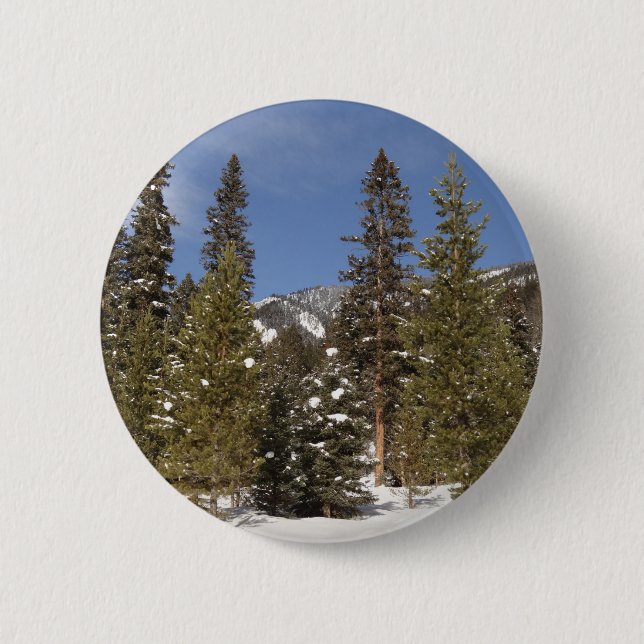 Montana Mountain Trails in Winter Landscape Photo 6 Cm Round Badge (Front)
