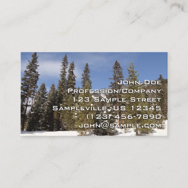 Montana Mountain Trails in Winter Landscape Photo Business Card (Front)