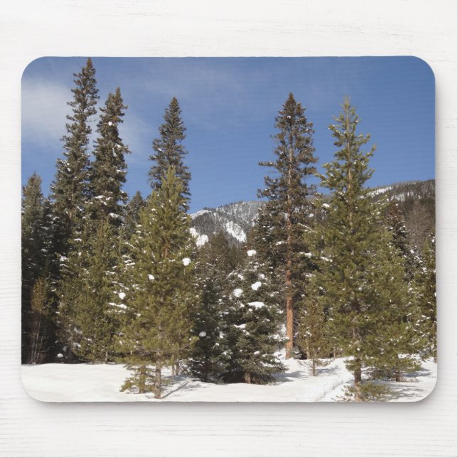 Montana Mountain Trails in Winter Landscape Photo Mouse Mat (Front)