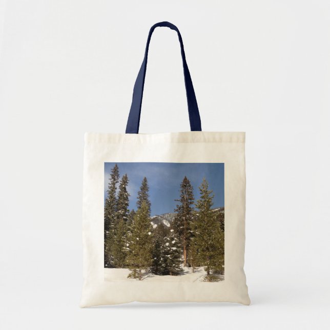 Montana Mountain Trails in Winter Landscape Photo Tote Bag (Front)