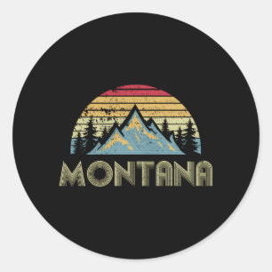 Montana Mountains Camping Hiking Classic Round Sticker