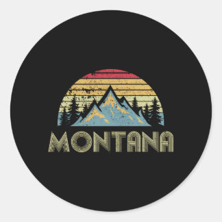 Montana Mountains Camping Hiking Classic Round Sticker