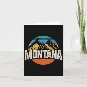 Montana Mountains Retro Design Hiking Mt  Card