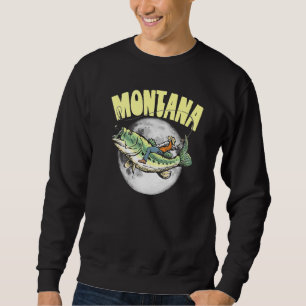 Montana Night Fishing Full Moon Largemouth Bass Ro Sweatshirt