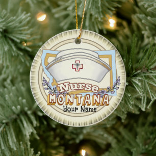 Montana Nurse Ceramic Tree Decoration