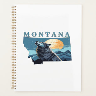 Montana Outline Wolf and Moon Planner