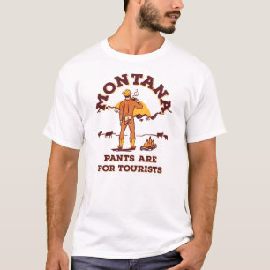 Montana: Pants Are For Tourists Funny Retro Cowboy T-Shirt