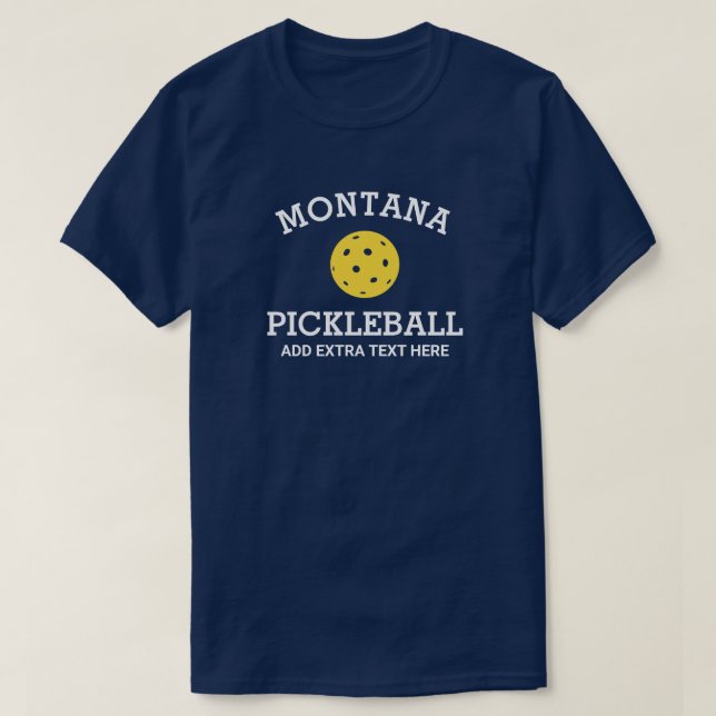 Montana Pickleball Add Club Partner Name Custom T-Shirt (Design Front)