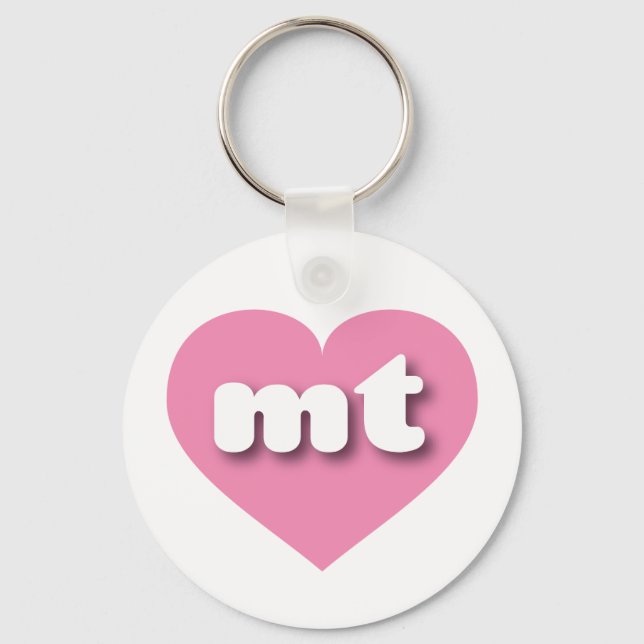 Montana pink heart - I love mt Key Ring (Front)