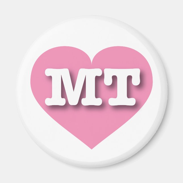 Montana Pink Heart - I love MT Magnet (Front)