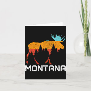 Montana PNW Vintage Retro Pride Souvenir Moose Card