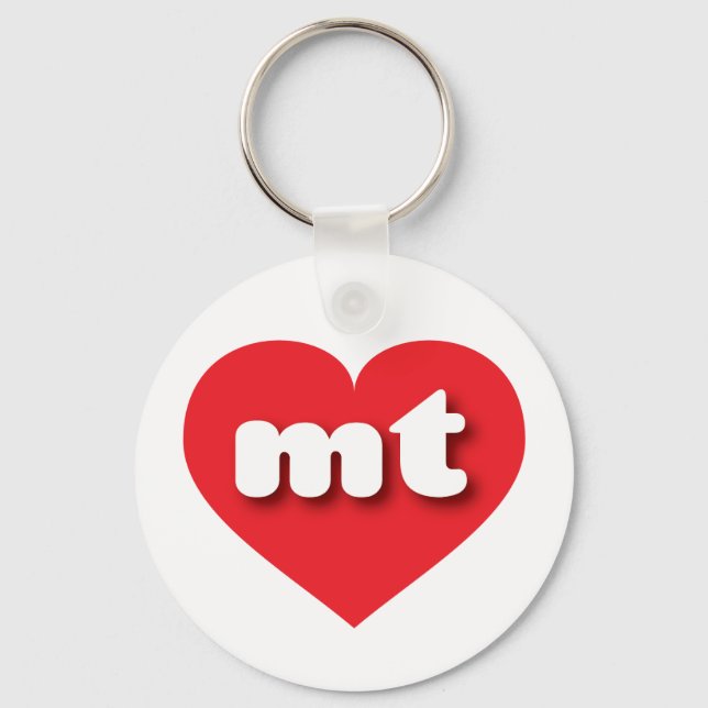 Montana red heart - I love mt Key Ring (Front)