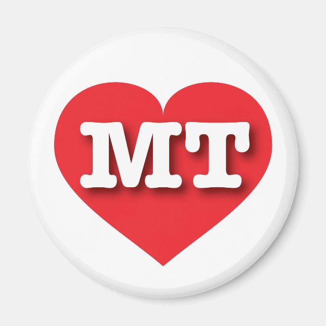 Montana Red Heart - I love MT Magnet (Front)