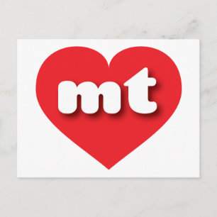 Montana red heart - I love mt Postcard
