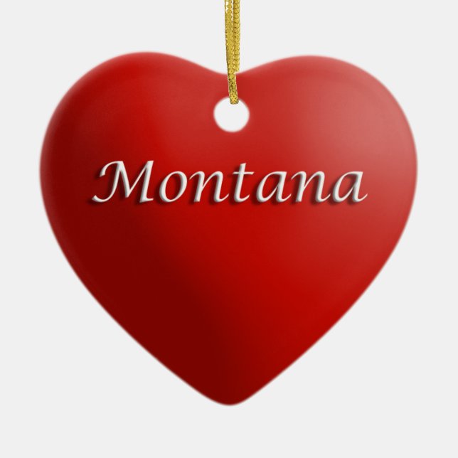 Montana Red Heart Keepsake Ornament (Front)