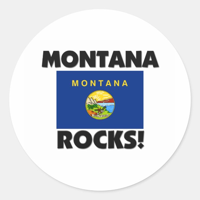 Montana Rocks Classic Round Sticker (Front)