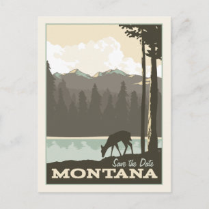 Montana   Save the Date Announcement Postcard
