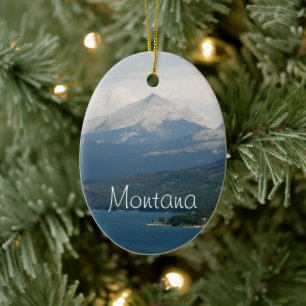 Montana Scenic Landscape Holiday Ceramic Tree Decoration