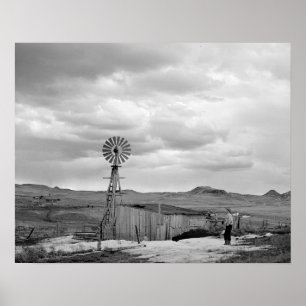 Montana Sheep Ranch, 1942. Vintage Photo Poster