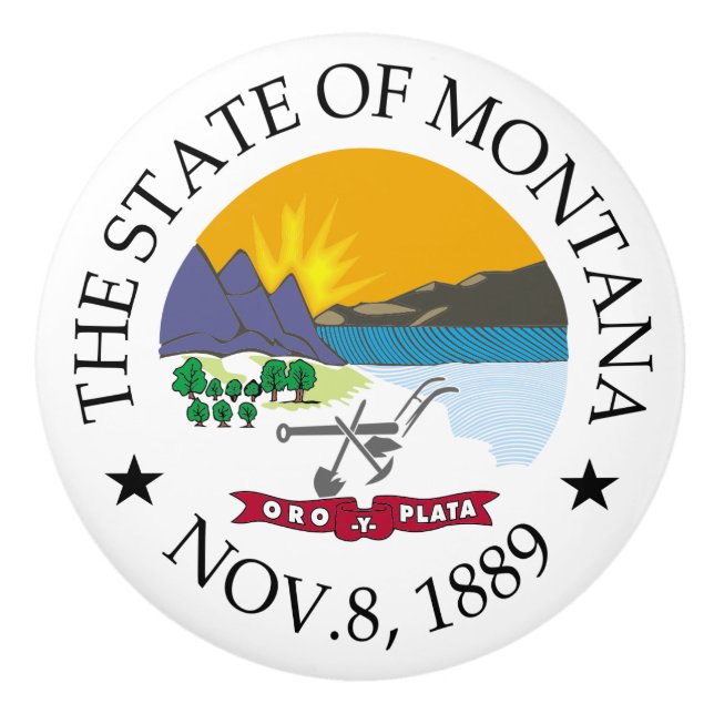 Montana sign ceramic knob (Front)