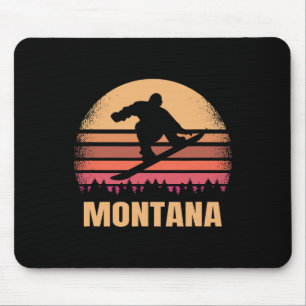 Montana Snowboarding Vintage Snow Boarder Retro 70 Mouse Mat