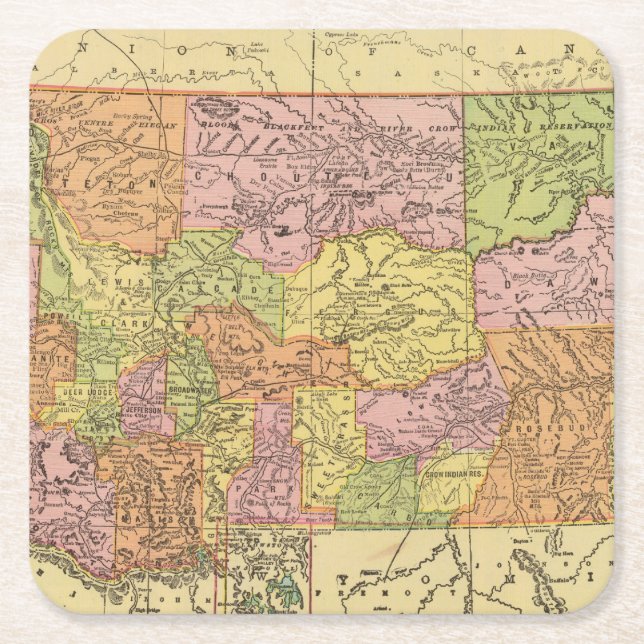 Montana Square Paper Coaster (Front)