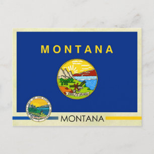 Montana State Flag and Seal Postcard