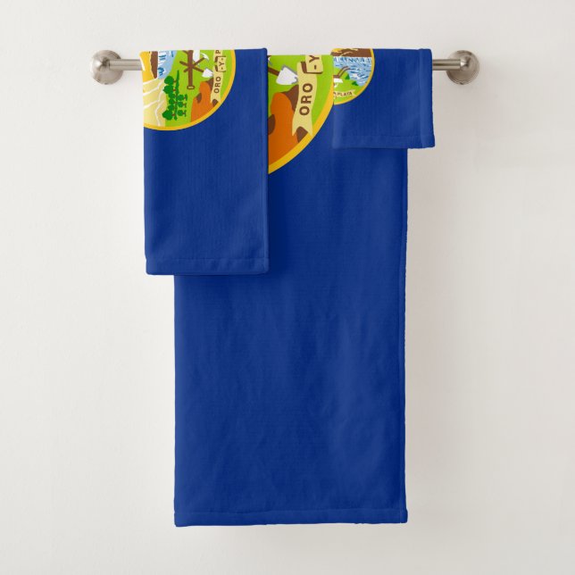 Montana State Flag Bath Towel Set (Insitu)