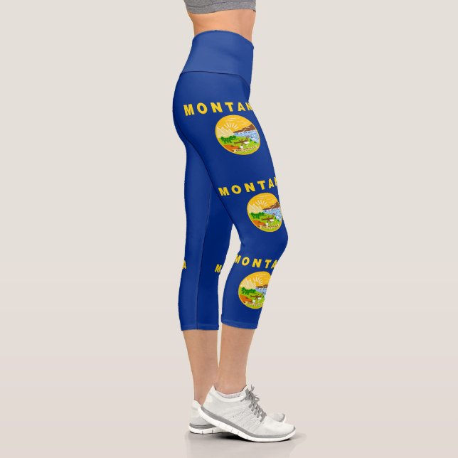 Montana State Flag Capri Leggings (Right)