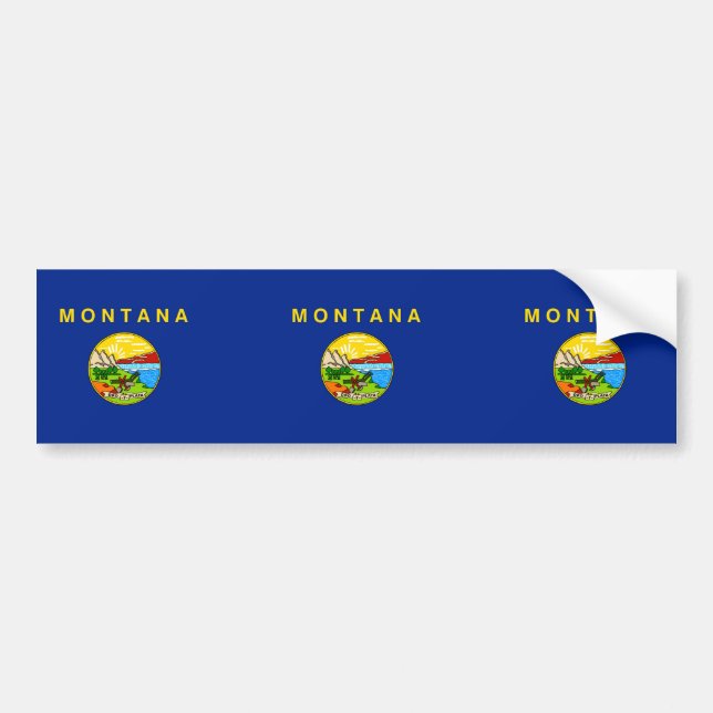 Montana State Flag Design Bumper Sticker (Front)