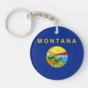 Montana State Flag Design Key Ring