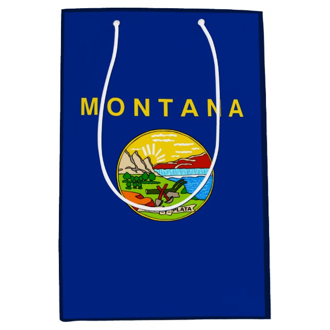 Montana State Flag Design Medium Gift Bag (Front)