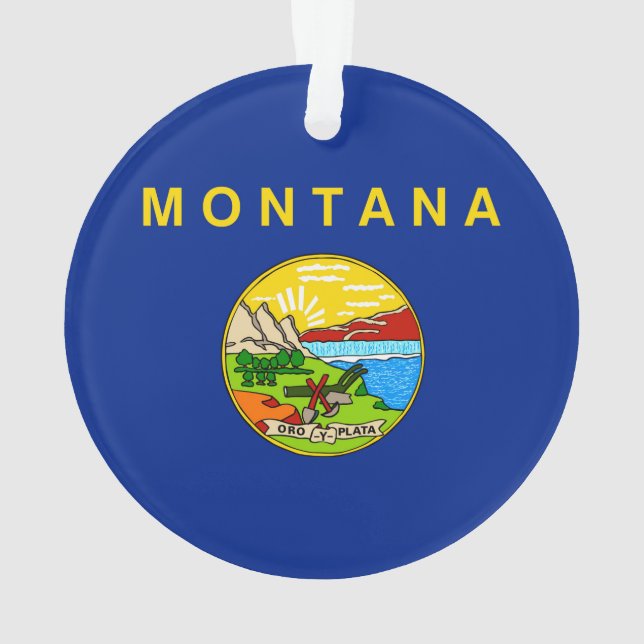 Montana State Flag Design Ornament (Back)